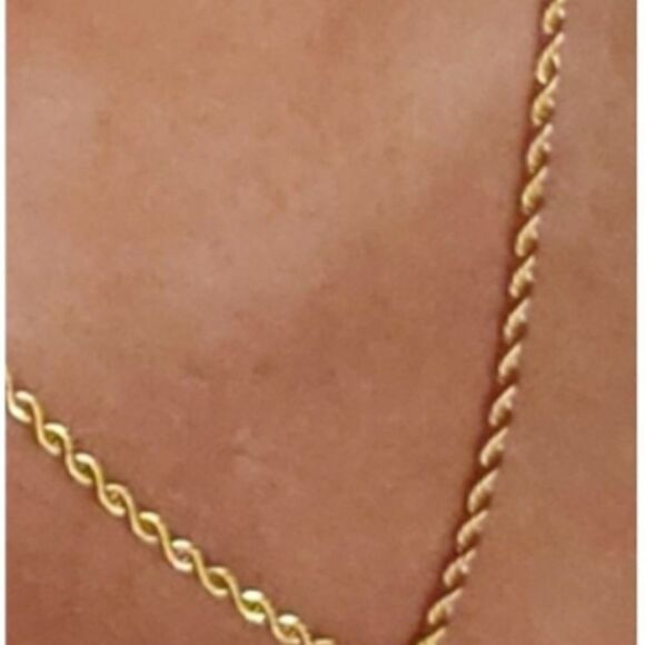 NEW 18k Real Gold Plated Rope Chain Necklace - Picture 4 of 8